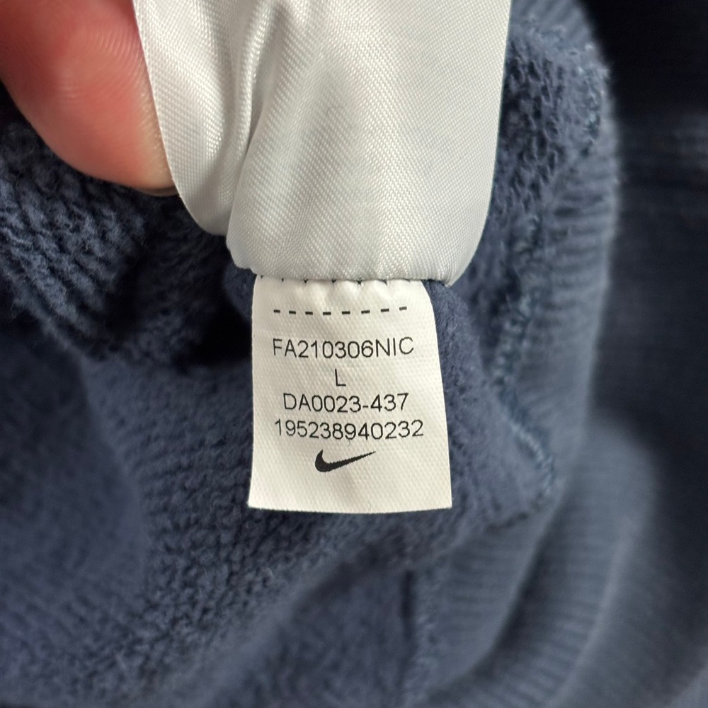 Nike Heavyweight Embroidered Hoodie Retro Faded Navy Blue Large - Picture 4 of 8